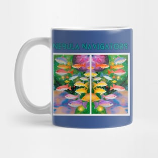 Nebula Navigators: Celestial Reflections of a Cosmic Fish School Mug